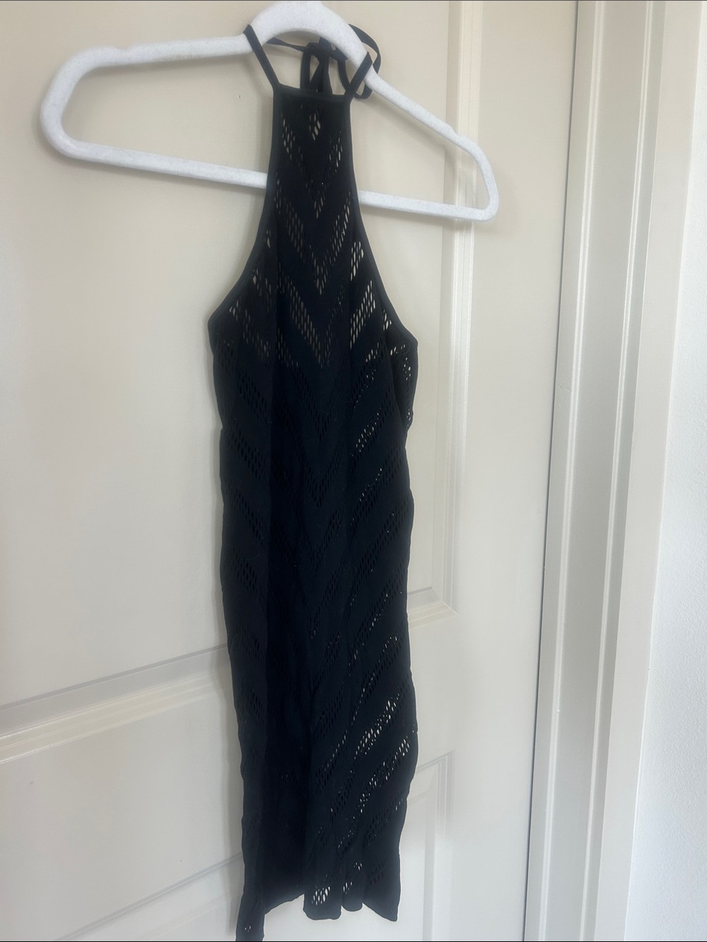 Black Halter Knit Mini Dress